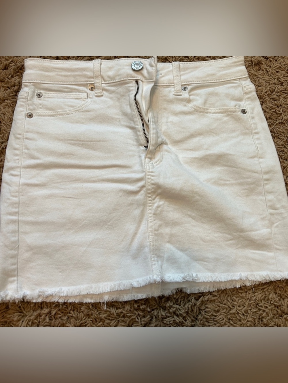 American Eagle high rise mini skirt white denim size 6